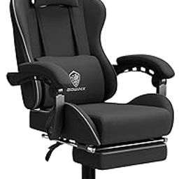 Dowinx Multi-Functional Ergonomic Gaming & Computer Chair – Massage Cushion, Breathable Fabric, Adjustable Neck & Lumbar Pillow for Back Support & Footrest, Home & Office Chair (Black)-picture-11