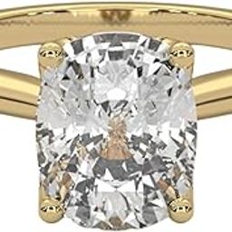 925 Sterling Silver 2 Ct. Moissanite Diamond Oval Solitaire Ring for women, Designer Gallery Ring, 18k Gold Plated, Elegant Engagement Jewelry Gift for Her-image-41