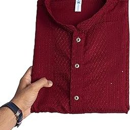 Men's Rayon Cotton Blend Solid Regular Fit Full Sleeve Short Kurta | Ethnic, Lightweight Kurta for Daily & Occasion Use-image-28
