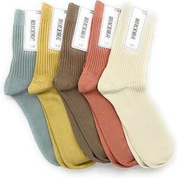 Muerma Ribbed Cotton Crew Socks, Pack of 10, Pastel Colours-image-10