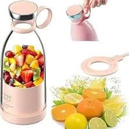 Electric Portable Mini Juicer Bottle |Wireless Personal Juicer Blender for Smoothies and Shakes with 4 Blades |USB Rechargeable Juicer Cups For Home,Travel,Gym and Office,420 ML(Random Colour)-image-60