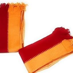 Karnataka Yellow And Red Color Woolen Scarf/Muffler/Shalya (Pack of 2) with 1 Free Book-image-2