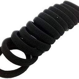 Daily Use Soft & Smooth Plain Black Rubber Bands for Girls & Women's(Pack of 30)-41