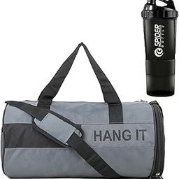 Gym Bag Combo: Black Bottle, Shoe Compartment, Fitness Kit for Him/Her-14