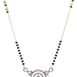 american diamond short gold plated traditional mangalsutra for women S87-picture-50