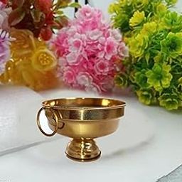 Effigy onlinehub Brass Gangal/Gangalam Bowl Home Decor Item, Living Room Shelf Decoration showpieces, Table Decorative, Pooja mandir Article Size 3" inch-image-16