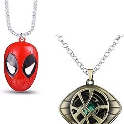Eye Shaped Costume Prop Locket and Superhero Character Accessory Metal Pendant with Length Adjustable Chain for Unisex; Pack of 2 (C-1044)-picture-12