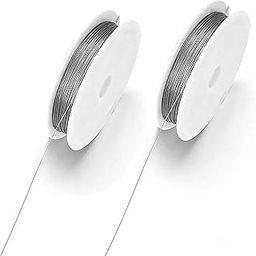 INDIKONB Copper Metallic String Wire for Jewellery Making, Earring, Necklace, Bracelet, Beading, Craft Wire for DIY & Floral Art (Silver 0.5)-87