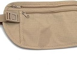 Money Belt, Travel Pouch, Money Belt for Travel, Slim Moneys Pouch Under Clothes, Moneys Bag with Zipper for Cash, Passport Holder, Khaki, One Size, Zipped-image-48