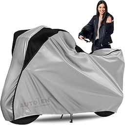 Ultra Bike Cover for Rain with UV Protection & Dustproof, Universal Fit, Water Resistant & All Weather Protection with Two Wheeler Cover|Perfect Bike Body Cover|Easy to Use (Silver Top Black Kally)-7