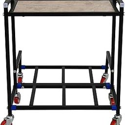 NEOSTAR 2-Tier Wooden Top Metal UPS Stand/Trolley for Two Batteries and Inverter for Home and Office I Load Capacity 160 kg I Double Battery Inverter Stand with 2.5 Inch Wheels.-picture-7