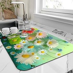 VHKD Dish Drying mat for Kitchen Water Absorbent mats for Kitchen Utensils Large Dry mat for Kitchen Utensils Drying mat Water Absorbent mats for Kitchen Large Size (Design 6 | 38x58cm, 1)-26
