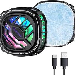 Cubonic X76 Magnetic/Clip Attachment 3 Gear Mobile Cooler, RGB, Quiet Operations Cooling Fan, Semiconductor Technology Mobile Radiator with Larger Cooling Area (Black)-24
