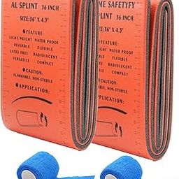 VPRIME SAFETYFY First Aid Splint 36" X 4.3" Orange -Waterproof First Aid Medical Tactical Field Splint For Bone Fracture Treatment (2, Folded)-78