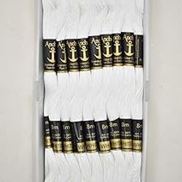 Anchor Thread Stranded Cotton Skiens Cross/Long Stitched Embroidery Threads (Set of 25 Pieces) (Shade no. White)-image-21