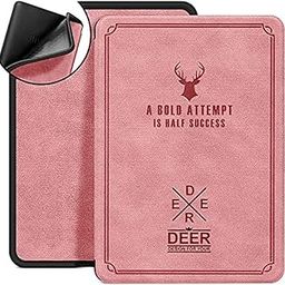 MOCA Classic Printed Magnetic (Soft Back) Flip Cover case for 6.8" Kindle Paperwhite 11 11th Generation 2021 / Kindle Paperwhite Signature Edition Soft Back Flip Cover Case (Pink)-image-0