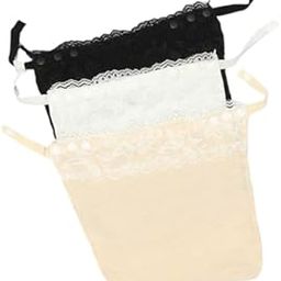 Cotton Clip On Camisole for Women Mock Lace Deep Neck Cleavage Cover Up Inner Cami Secret Slip for Women (Pack of 3) Multicolour-picture-7