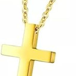 Simple Cross Gold Pendant for Boy Girl Thin Neck Women Steel Necklace Sterling Silver Stainless Steel Locket-image-42