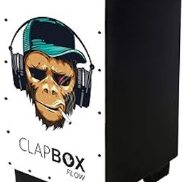 Clapbox Flow Graphic Cajon- Walnut wood (H:50 W:30 L:30) - 3 Internal Snares, Black (Disco) (Smoking Monkey)-picture-13