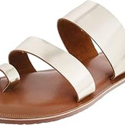 Women's Gold-toned Faux Leather Strappy Slip On Fashion Sandals-picture-22