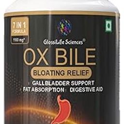 GlossiLife Sciences Ox Bile Digestive Support Supplement – 60 Veg Capsules | 7-in-1 Formula with Ox Bile Extract, Betaine HCL, Probiotics, Inulin, Bromelain & Digestive Botanicals | 1100 mg per Capsule-image-4