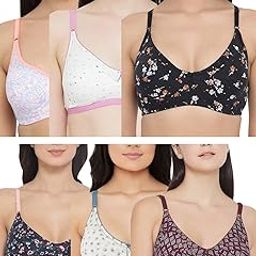 clovia Women's Cotton Non Padded Wire Free Full Coverage Bra Grey (Pack of 6)-picture-25