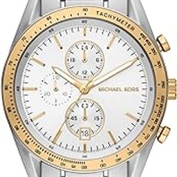 Stainless Steel Analog White Dial Men's Watch-Mk9112, Band Color-Silver-22