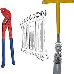 Digital Craft 16MM Spark Plug Wrench with 8Pc Double Open Spanner Set & Water Pump Plier – Durable Hand Tool Kit for Automotive and Plumbing Repairs-11