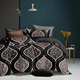 Bezzilish Home 400 TC Glace Cotton AC Comforter Set of 4 (1 King Size Bed Comforter, 1 Double Bed Sheet, 2 Pillow Cover (90x100 Inches) - 2 Piece Frilled Cushions) - (Multicolor9)-29