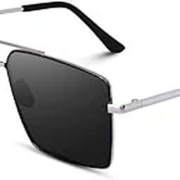 UV Protected Lightweight Square Classic Retro Metal Frame Full Rim Sun Glasses for Women and Men-2