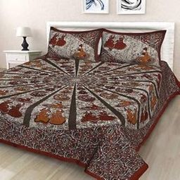 Ubania Collection® 100% Pure Cotton TC 151 Double Bedsheet with 2 Pillow Cover_Nishu-447-image-9
