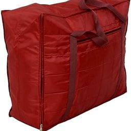 Jumbo Attachi Bag in Soft Parachute Material, Blanket Cum Suitcase Bag, Storage Bag - Red-image-10