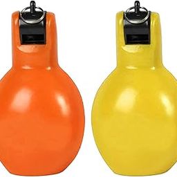 CALANDIS™ 2 Pieces Hand Squeeze Whistles Loud Sports Whistle for Hiking Indoor Outdoor Orange and Yellow | Safety Whistles | Emergency Gear | & Hiking-image-28