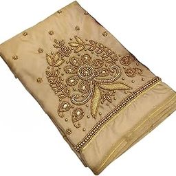 Women's Art Silk Unstitched Blouse Piece Material | 1 Meter Saree Blouse Fabric with Traditional Handcrafted Zari Work | Multicolor Options Available-picture-11