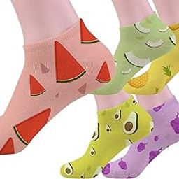 Mefunky women ankle length colorful cute fruits socks set of 5-20