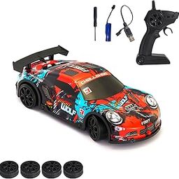 L.O.T TOYS Night Wolf Remote Control Car | 20Kmph, 2.4Ghz | Rc Drift Car, Rc Car, Drift Car Remote Control, Flexible PVC Shell, Long Range Remote with Multi LED Lights (Red)-23