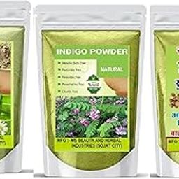 Beautoherb Natural henna and indigo powder and bhringraj powder for hair 100g each = 300gm-image-43
