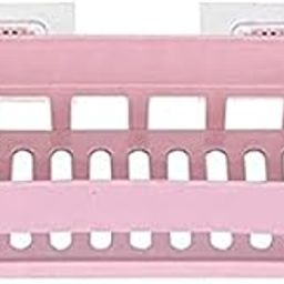 Flipco Multipurpose Self-Adhesive Plastic Kitchen Bathroom Shelf Wall Holder Storage Bathroom Shelve Pink-picture-14