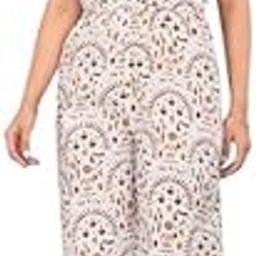 Women's Round Neck Sleeveless Wide Leg Printed Cotton Jumpsuit with Pockets-image-99