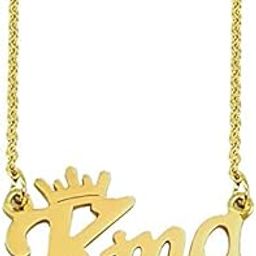 De-Ultimate Golden Color Fancy & Stylish Trending Valentine's Day Special Metal Stainless Steel King Name Letter Locket Pendant Necklace With Chain For Men's And Boy's Gift Jewellery Set-image-5