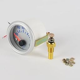 LOOM TREE® Universal 52Mm Blue Led Round Auto Car Water Temperature Meter Gauge | 1 X Water Temperature Meter 1 X Sensor 1 X Screws Pack-17