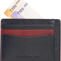 Premium Branded Men’s Card Holder - Stylish, RFID Leather Card Holder (Blue/Red)-image-56