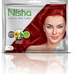 Nisha Flame Red Permanent Cream Hair Color 20gm Colourant + 30ml Developer (Pack of 2)-image-1