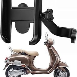 WHIPONE Metal CNC Mobile Holder for Scooter, Scooty & Motorcycle Compatible for Vespa Elegante 150, Mirror Mount, 360° Rotation, Strong Anti-Slip Grip, Wide Adjustable Fit for All Smartphones (Black)-17