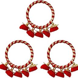 Handmade Bangle Lumba Rakhi for Bhabhi Set of 3 - Gota Patti Kada for Women Multi Color Beads Beaded Kada Rakhi Chuda Bangles Fancy Bracelet-6