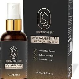 Cosmosheer Aquadefense Hair Fall Control Serum | Herbocell + Caffeine + Saw Palmetto Blend Reduces Daily Breakage & Boosts Density | Non-Sticky, Fast-Absorbing, Leave-In Treatment for Men & Women | Dermatologist-Tested Clean Formula | 60 ml-image-81