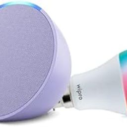 Echo Pop (Purple) Smart Home combo with Wipro 9W LED Smart Color Bulb-picture-25