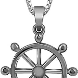 925 Black Rhodium Time Wheel Pendant With Box Chain For Him| Necklace to Gift Men & Boys| With Certificate of Authenticity and 925 Stamp | 6 Months Warranty-image-80