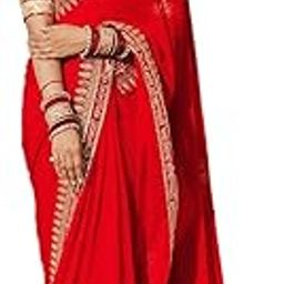Textile Women's Lace Bordered Georgette Saree With Unstitched Blouse Piece (Sada Saubhagyavati Bhava_karwa Chauth)-picture-37