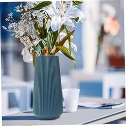 SATYAM KRAFT 1 Pcs Vase for Home Decor, Living Room, Office, Bedroom, Centre Table, Balcony,Ceramic Look Unbreakable Showpiece Flower Pot (Blue,Plastic) (Only vase, No Flower) Size - 30 cm-image-90